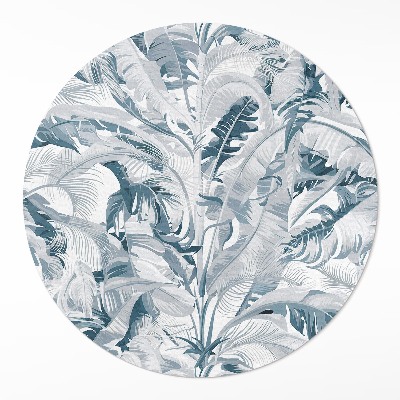 Vinyl floor rug Elegant glamour blue plant leaves