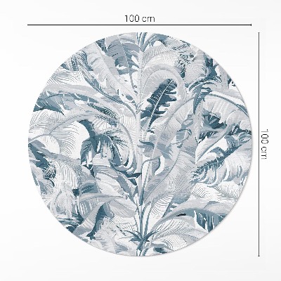 Vinyl floor rug Elegant glamour blue plant leaves