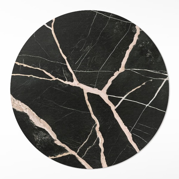 Pvc rug Dark cracked marble glamour contrast