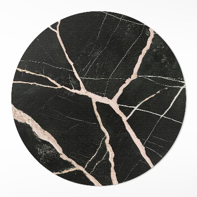 Pvc rug Dark cracked marble glamour contrast