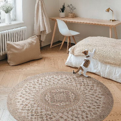 Vinyl floor rug Ornament in old style mandala vintage