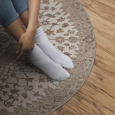 Vinyl floor rug Ornament in old style mandala vintage