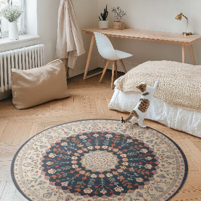 Pvc rug Persian style vintage vegetation ornament