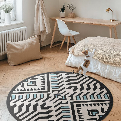 Vinyl floor rug Geometric abstract Indian style pattern
