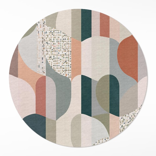 Vinyl floor rug Boho abstraction rounded shapes in retro style