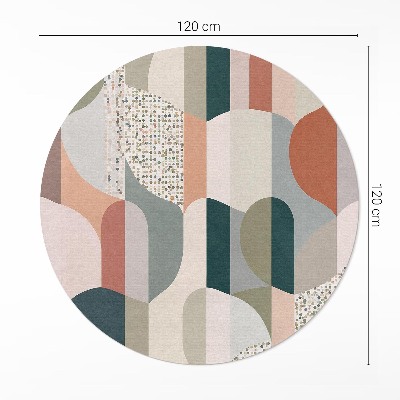 Vinyl floor rug Boho abstraction rounded shapes in retro style