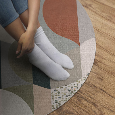 Vinyl floor rug Boho abstraction rounded shapes in retro style