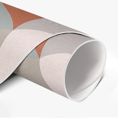 Vinyl floor rug Boho abstraction rounded shapes in retro style