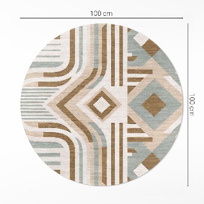 Pvc rug Boho abstraction geometric Indian style