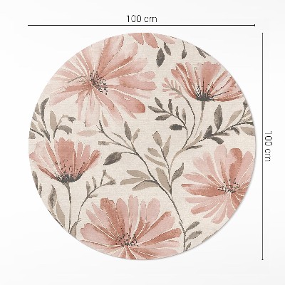 Vinyl rug Beautiful decorative flowers delicate watercolor