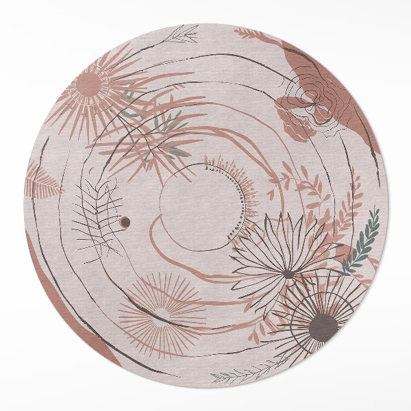 Pvc rug Flowers and plants boho pattern