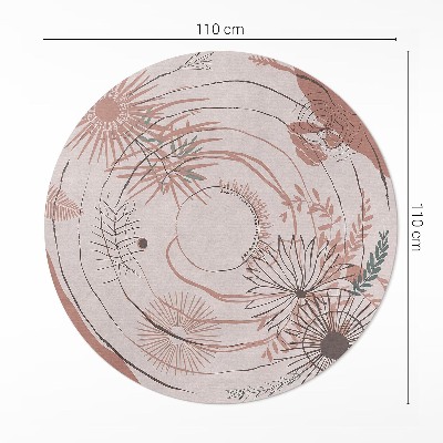 Pvc rug Flowers and plants boho pattern