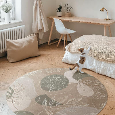 Pvc rug Linear boho leaves