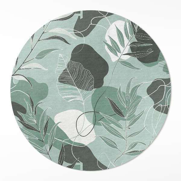 Pvc carpet Linear leaves on pastel boho patches