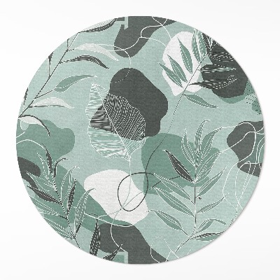 Pvc carpet Linear leaves on pastel boho patches