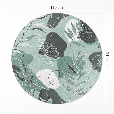 Pvc carpet Linear leaves on pastel boho patches