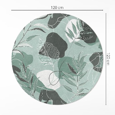 Pvc carpet Linear leaves on pastel boho patches