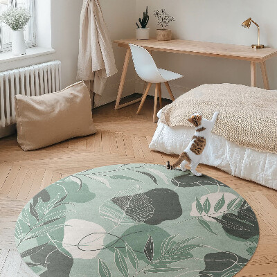 Pvc carpet Linear leaves on pastel boho patches