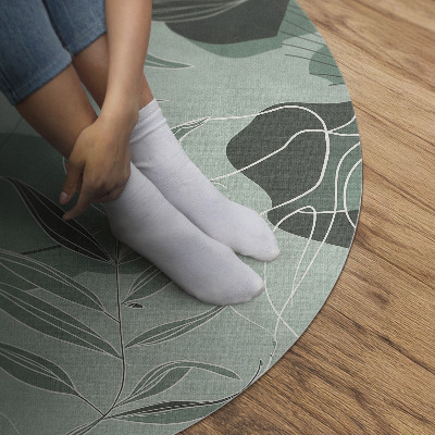 Pvc carpet Linear leaves on pastel boho patches