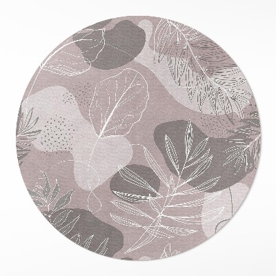 Vinyl rug Linear leaves rounded patches boho