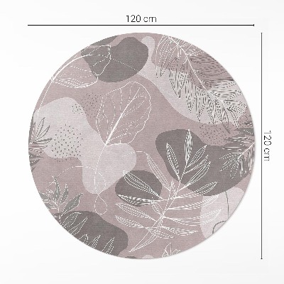 Vinyl rug Linear leaves rounded patches boho