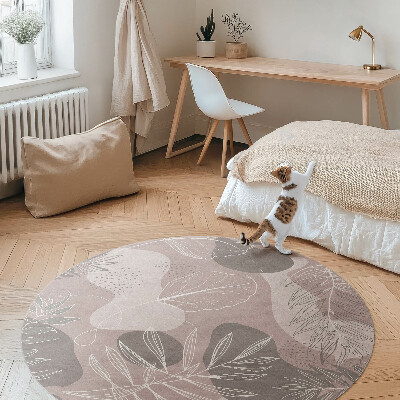 Vinyl rug Linear leaves rounded patches boho