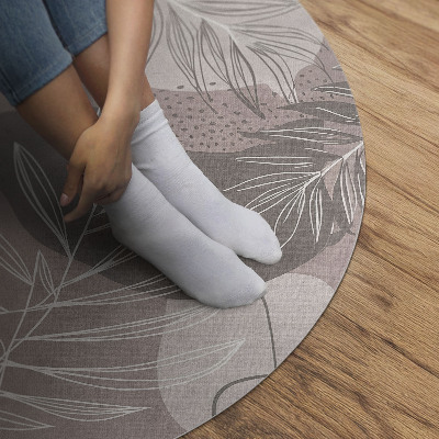 Vinyl rug Linear leaves rounded patches boho