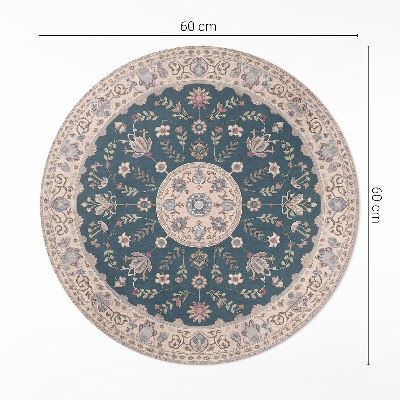 Vinyl floor rug Ornament with flowers and leaves pattern vintage