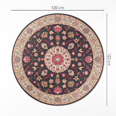 Vinyl rug Ornament with flowers and leaves style Turkish
