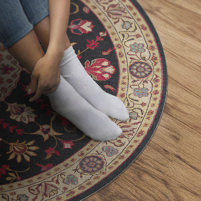 Vinyl rug Ornament with flowers and leaves style Turkish