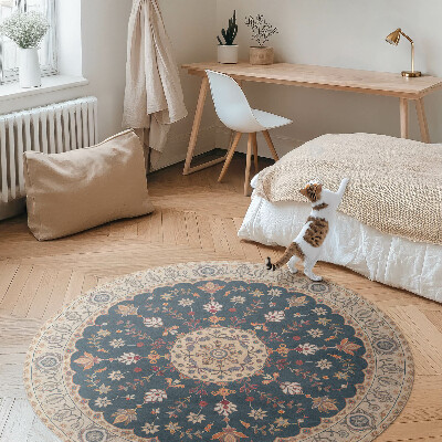 Pvc rug Plant ornament with flowers style Persian