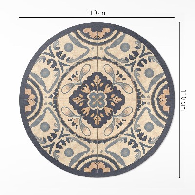 Vinyl floor rug Vintage mosaic with plant motif