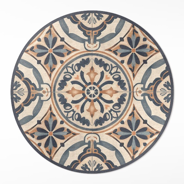 Pvc rug Antique mosaic with vintage plant motif