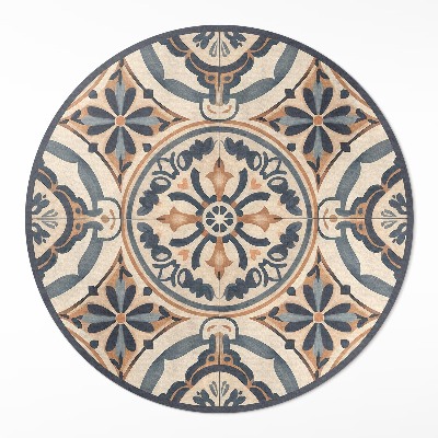 Pvc rug Antique mosaic with vintage plant motif