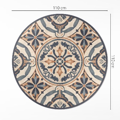 Pvc rug Antique mosaic with vintage plant motif