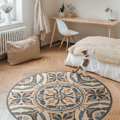 Pvc rug Antique mosaic with vintage plant motif