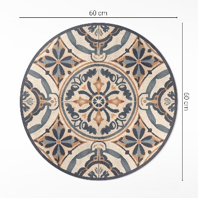Pvc rug Antique mosaic with vintage plant motif