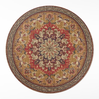 Vinyl floor rug Antique flower patterns
