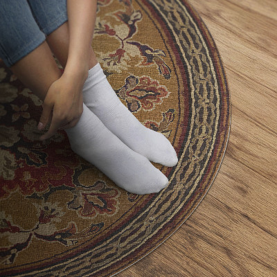 Vinyl floor rug Antique flower patterns