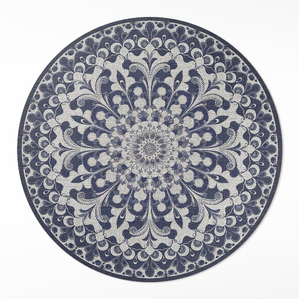 Pvc rug Kaleidoscope of flowers in retro style