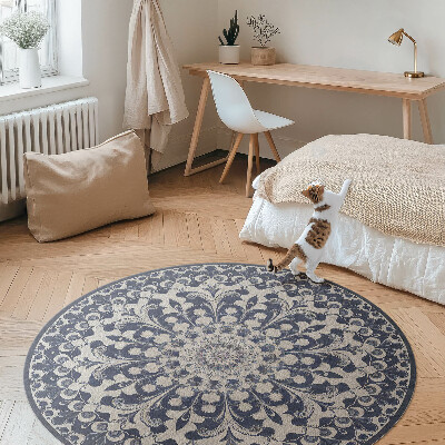 Pvc rug Kaleidoscope of flowers in retro style
