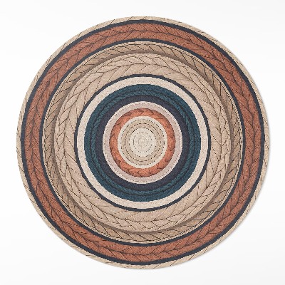 Vinyl rug Knitted rope in natural tones