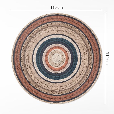 Vinyl rug Knitted rope in natural tones