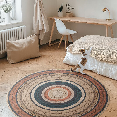 Vinyl rug Knitted rope in natural tones