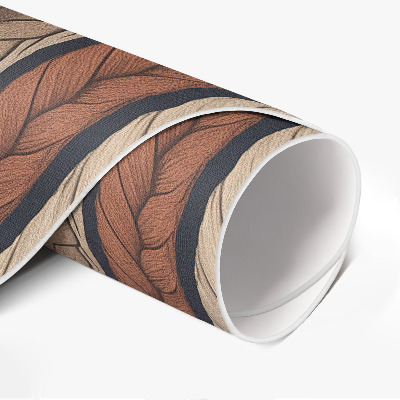 Vinyl rug Knitted rope in natural tones