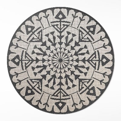 Vinyl floor rug Aztec flower composition