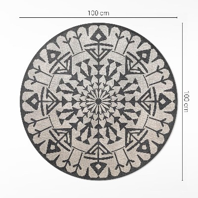 Vinyl floor rug Aztec flower composition