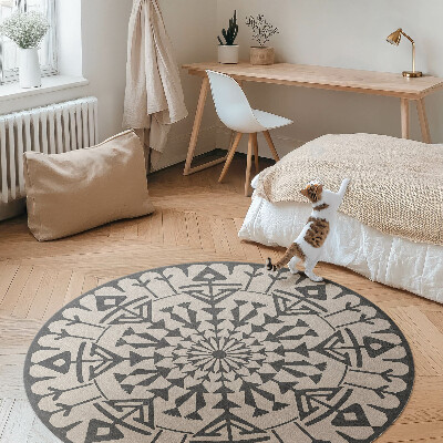 Vinyl floor rug Aztec flower composition