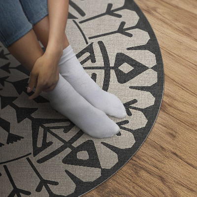 Vinyl floor rug Aztec flower composition