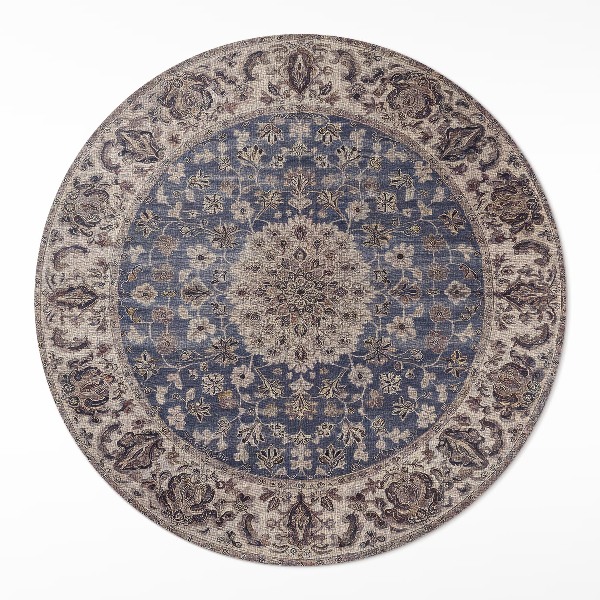 Vinyl rug Persian ornaments in shades of blue